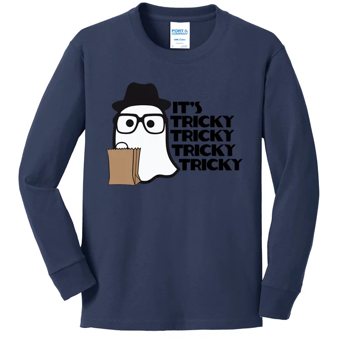 ItS Tricky Tricky Tricky Ghost Boo ItS Tricky Halloween Kids Long Sleeve Shirt