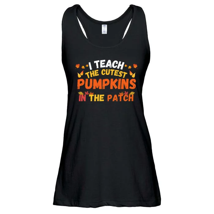 I Teach The Cutest Pumpkins Teacher Halloween Cute Jackolantern Teach Cutest Ladies Essential Flowy Tank