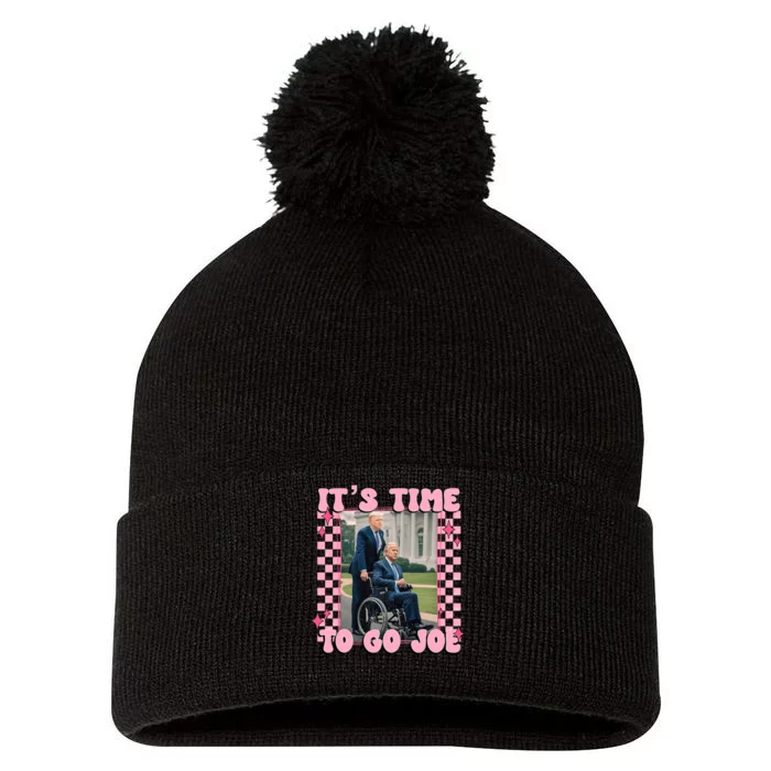 Its Time To Go Joe Funny Trump 2024 Pom Pom 12in Knit Beanie