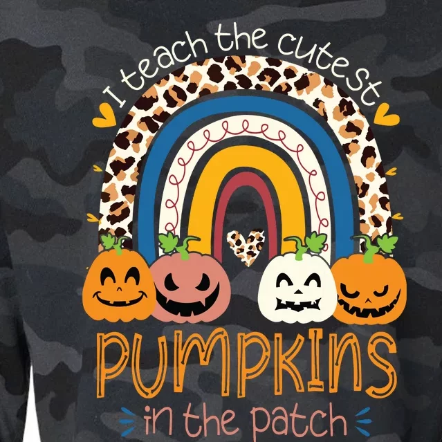 I Teach The Cutest Pumpkins In The Patch Teacher Halloween 1780 Cropped Pullover Crew