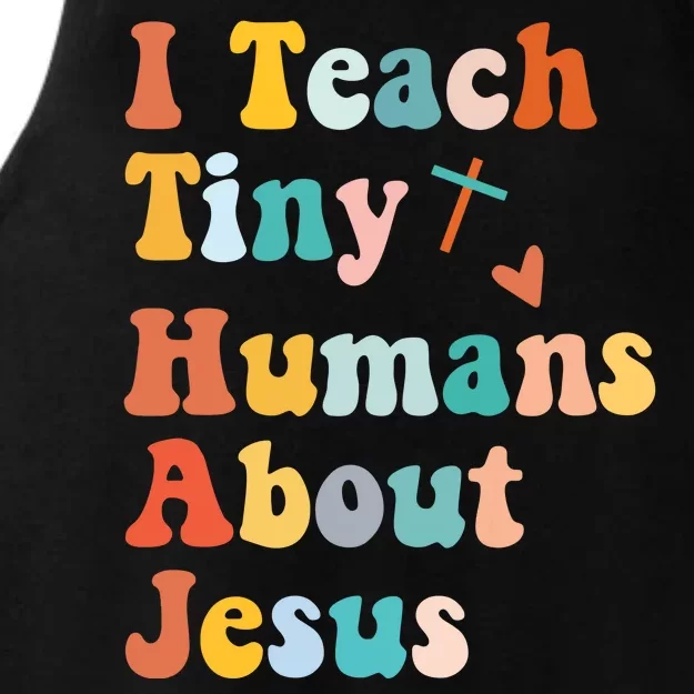 I Teach Tiny Humans About Jesus Teacher Ladies Tri-Blend Wicking Tank