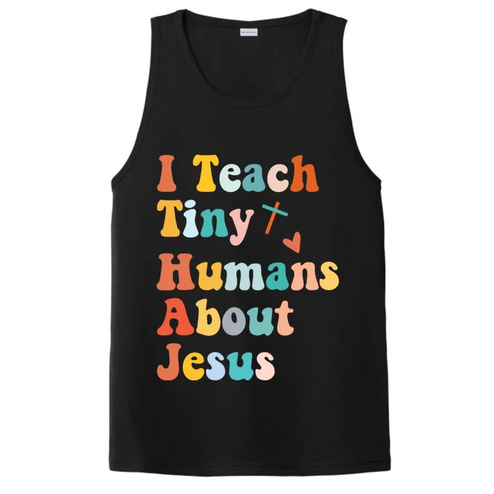 I Teach Tiny Humans About Jesus Teacher Performance Tank