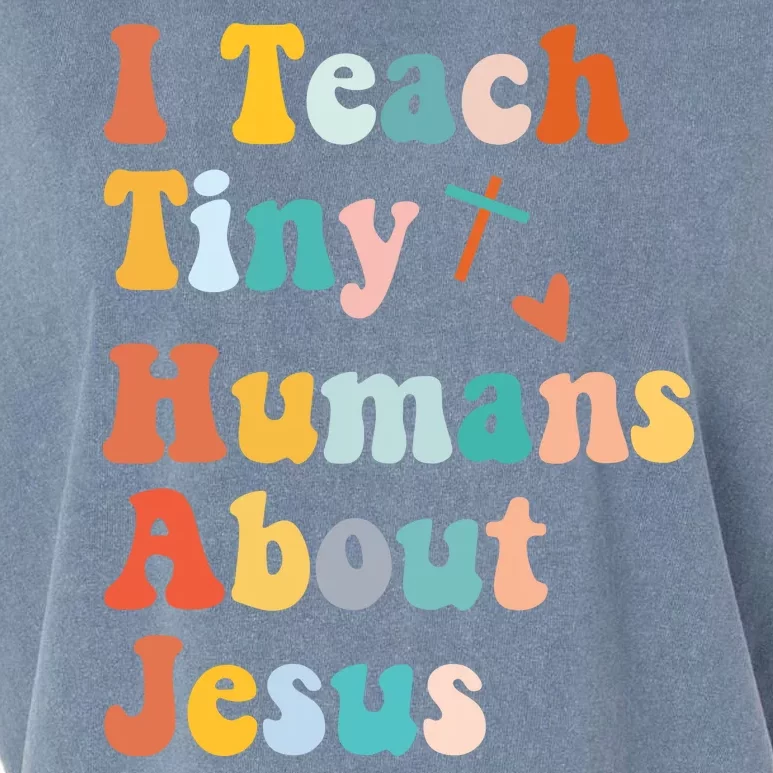 I Teach Tiny Humans About Jesus Teacher Garment-Dyed Women's Muscle Tee