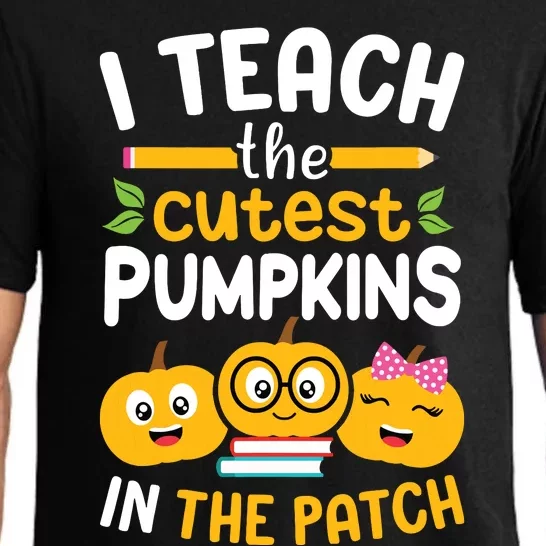 I Teach The Cutest Pumpkins In The Patch Teacher Halloween 4591 Pajama Set