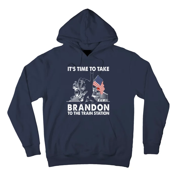 It's Time To Take Brandon To The Train Station Bigfoot USA Flag Hoodie