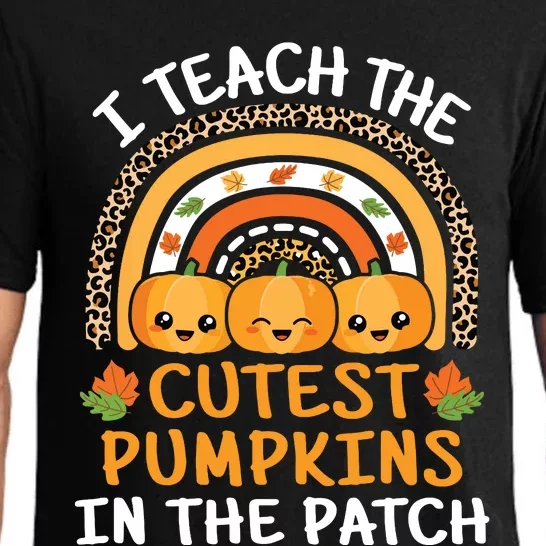 I Teach The Cutest Pumpkins In The Patch Teacher Halloween 6869 Pajama Set