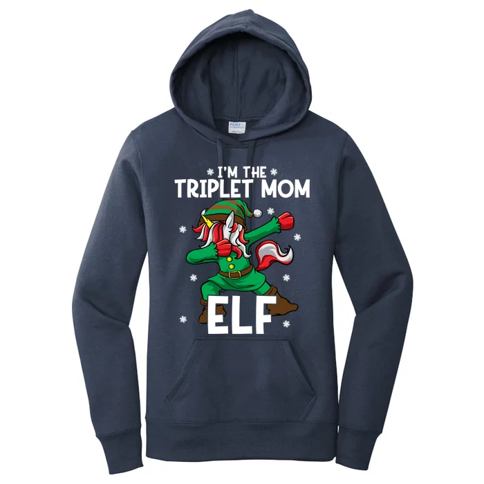 IM The Triplet Mom Elf Unicorn Mother Of Triplets Christmas Great Gift Women's Pullover Hoodie