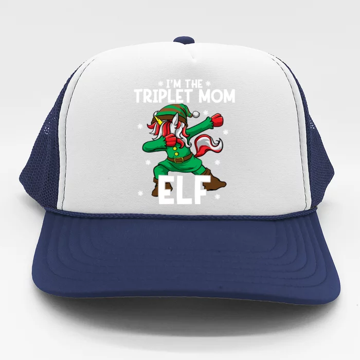 IM The Triplet Mom Elf Unicorn Mother Of Triplets Christmas Great Gift Trucker Hat