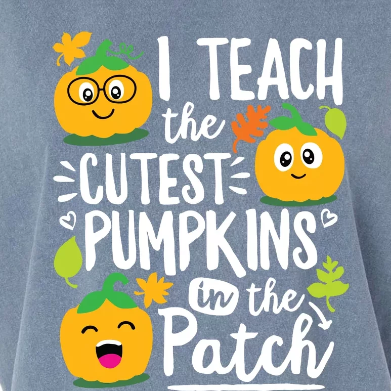 I Teach The Cutest Pumpkins In The Patch Teacher Halloween Garment-Dyed Women's Muscle Tee