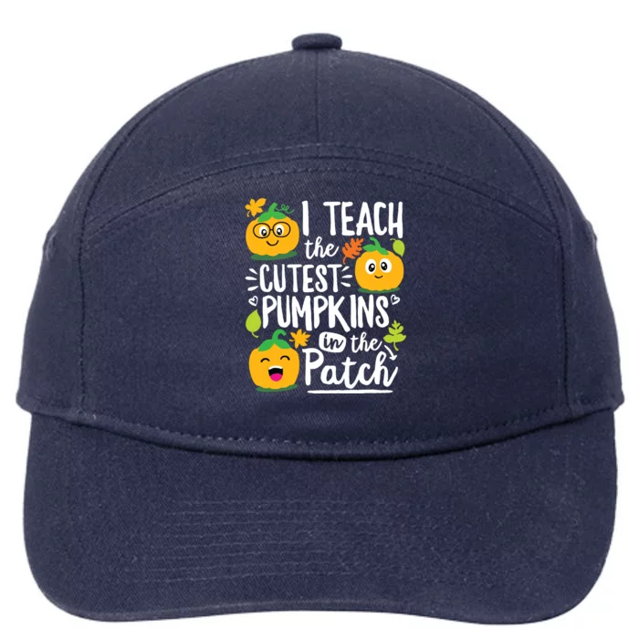 I Teach The Cutest Pumpkins In The Patch Teacher Halloween 7-Panel Snapback Hat