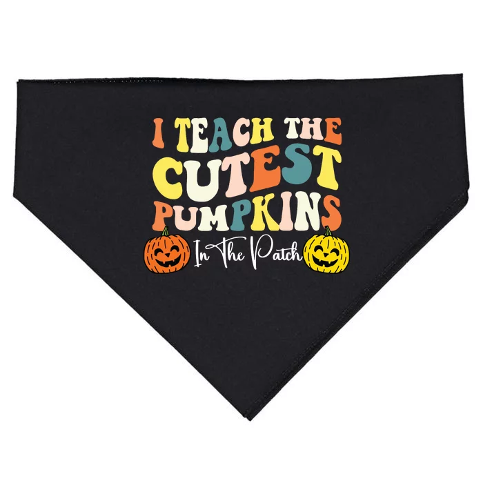 I Teach The Cutest Pumpkins In The Patch Teacher Fall USA-Made Doggie Bandana