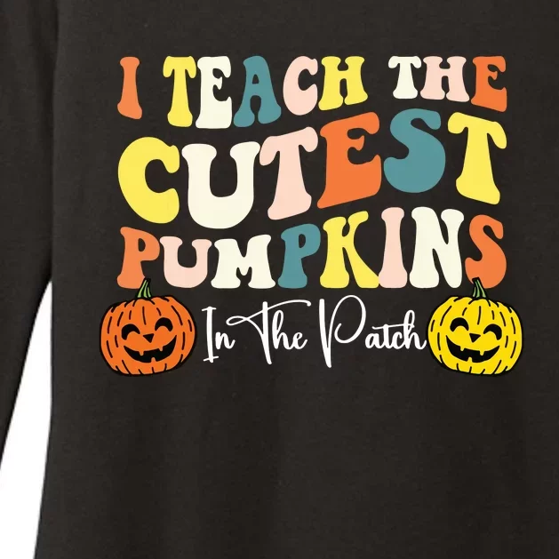 I Teach The Cutest Pumpkins In The Patch Teacher Fall Womens CVC Long Sleeve Shirt