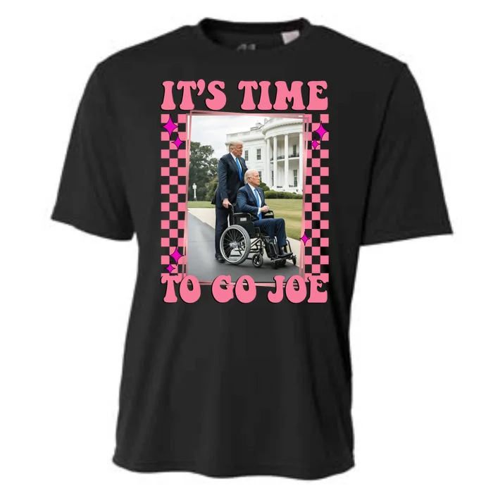 Its Time To Go Joe Wheelchair Funny Trump 2024 Retro Cooling Performance Crew T-Shirt