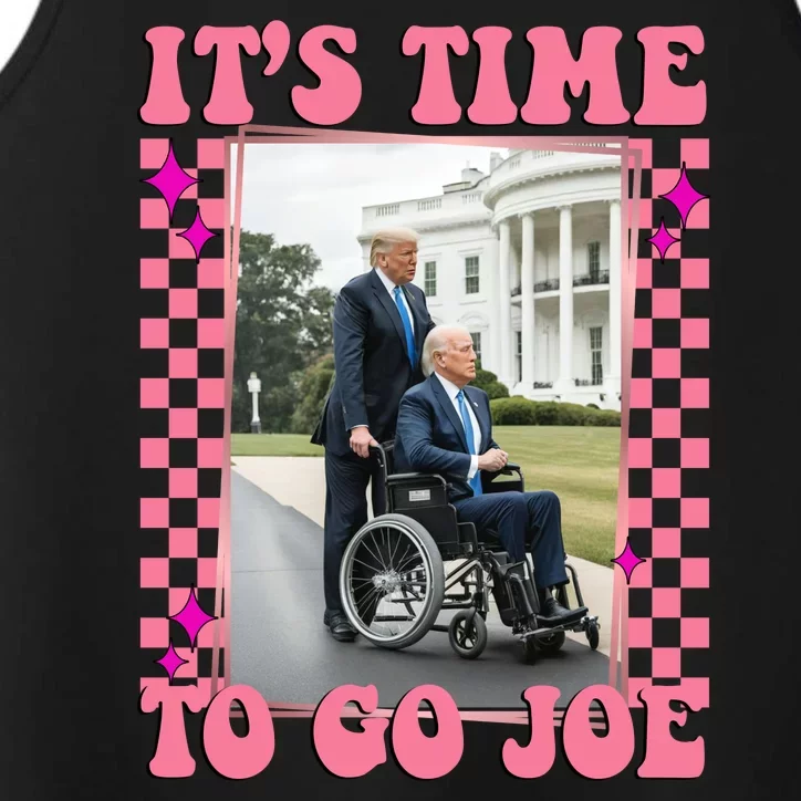 Its Time To Go Joe Wheelchair Funny Trump 2024 Retro Performance Tank