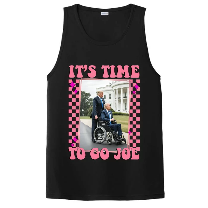 Its Time To Go Joe Wheelchair Funny Trump 2024 Retro Performance Tank