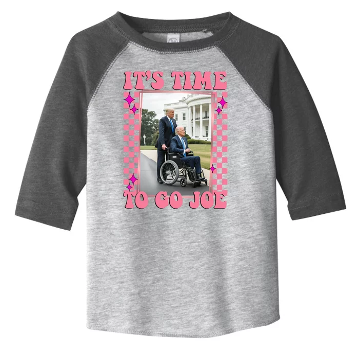 Its Time To Go Joe Wheelchair Funny Trump 2024 Retro Toddler Fine Jersey T-Shirt