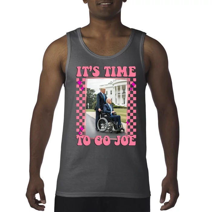 Its Time To Go Joe Wheelchair Funny Trump 2024 Retro Tank Top