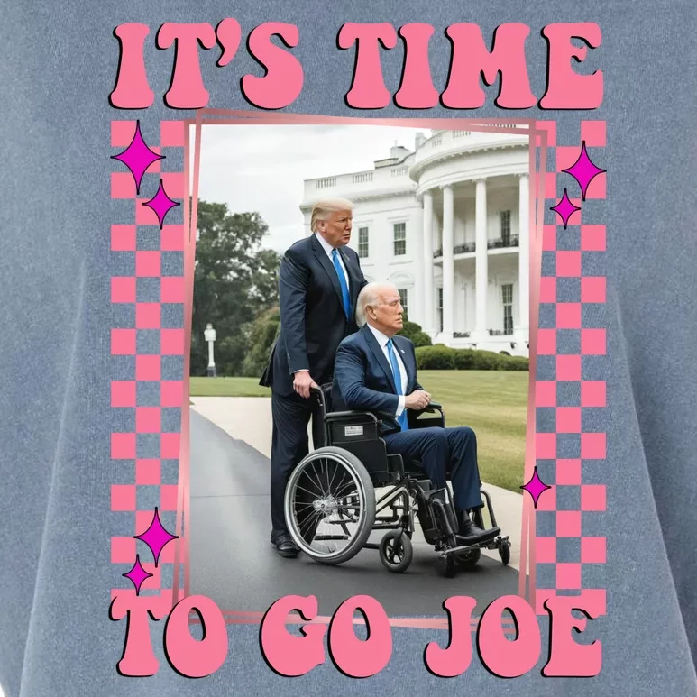 Its Time To Go Joe Wheelchair Funny Trump 2024 Retro Garment-Dyed Women's Muscle Tee