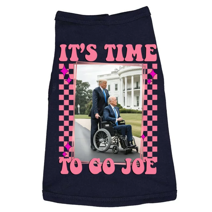 Its Time To Go Joe Wheelchair Funny Trump 2024 Retro Doggie Tank