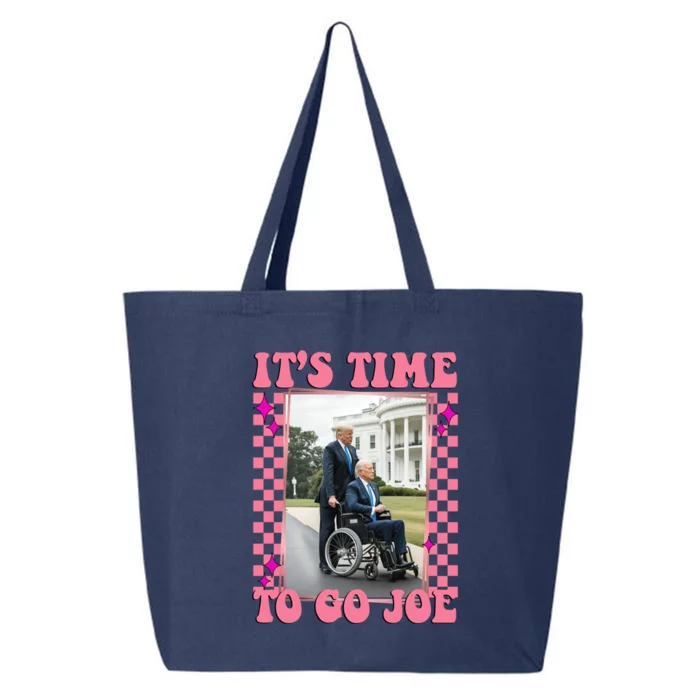 Its Time To Go Joe Wheelchair Funny Trump 2024 Retro 25L Jumbo Tote