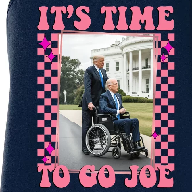 Its Time To Go Joe Wheelchair Funny Trump 2024 Retro Women's Racerback Tank