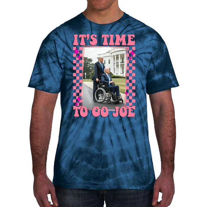 Its Time To Go Joe Wheelchair Funny Trump 2024 Retro Tie-Dye T-Shirt