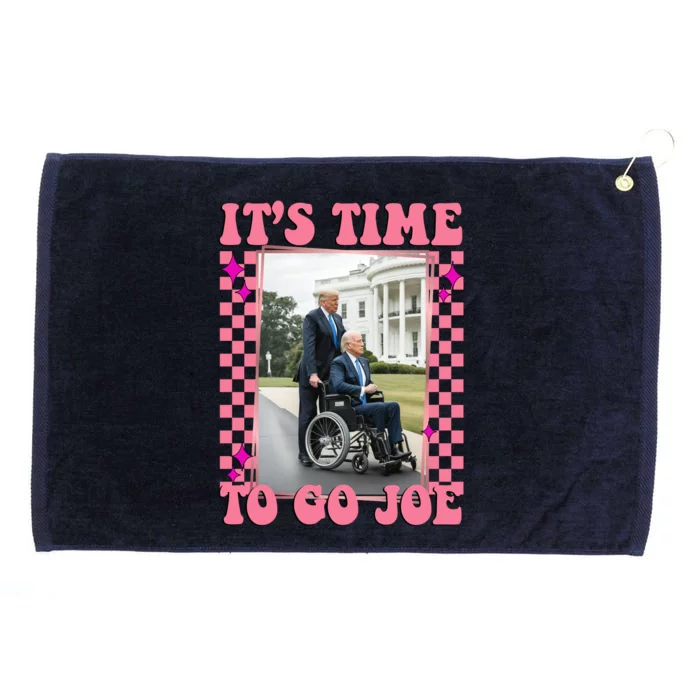 Its Time To Go Joe Wheelchair Funny Trump 2024 Retro Grommeted Golf Towel