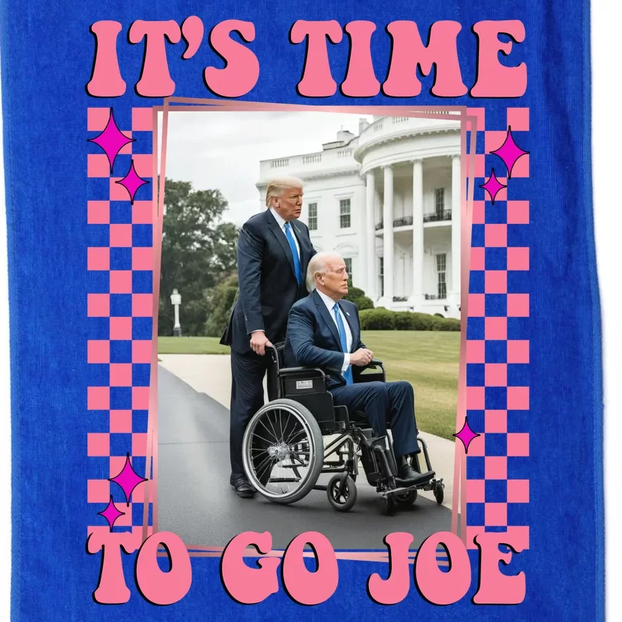 Its Time To Go Joe Wheelchair Funny Trump 2024 Retro Platinum Collection Golf Towel