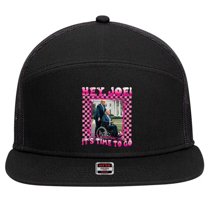 ItS Time To Go Joe Funny Trump 2024 7 Panel Mesh Trucker Snapback Hat