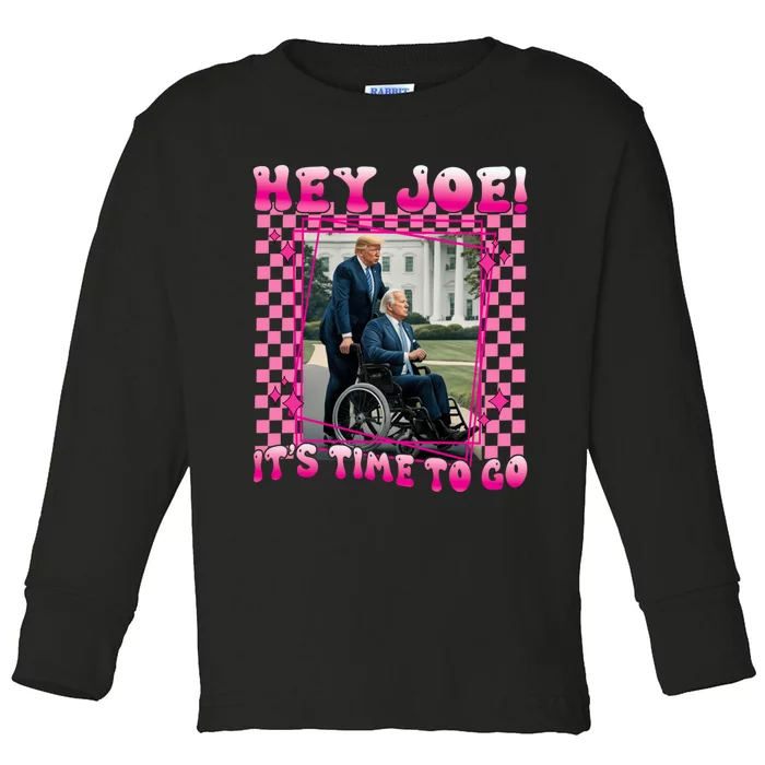 ItS Time To Go Joe Funny Trump 2024 Toddler Long Sleeve Shirt