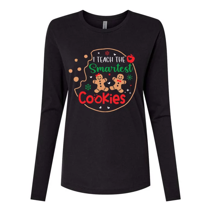 I Teach The Smartest Cookies Funny Christmas Xmas Teacher Womens Cotton Relaxed Long Sleeve T-Shirt