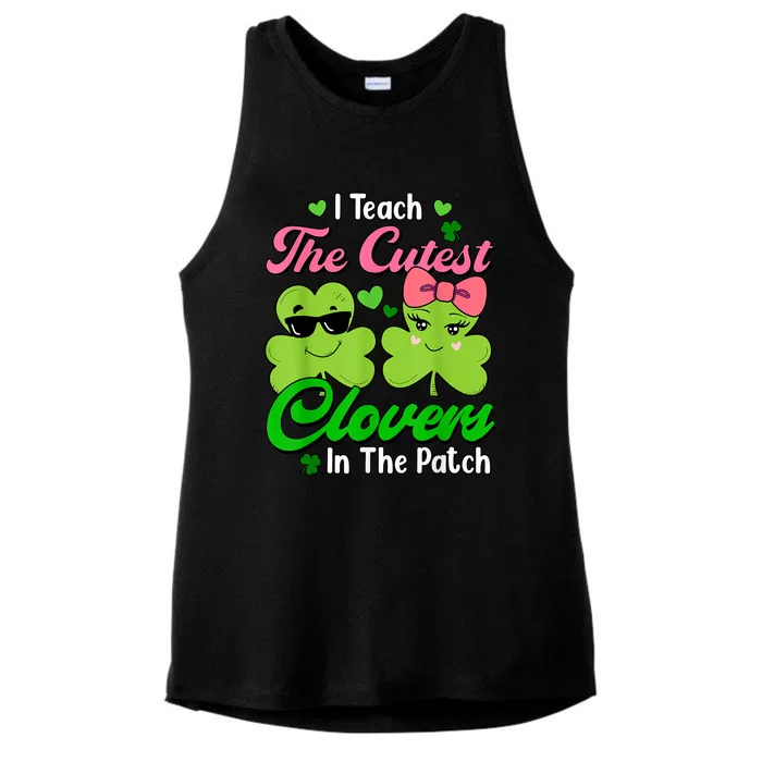 I Teach The Cutest Clovers In Patch St Patricks Day Teacher Ladies Tri-Blend Wicking Tank