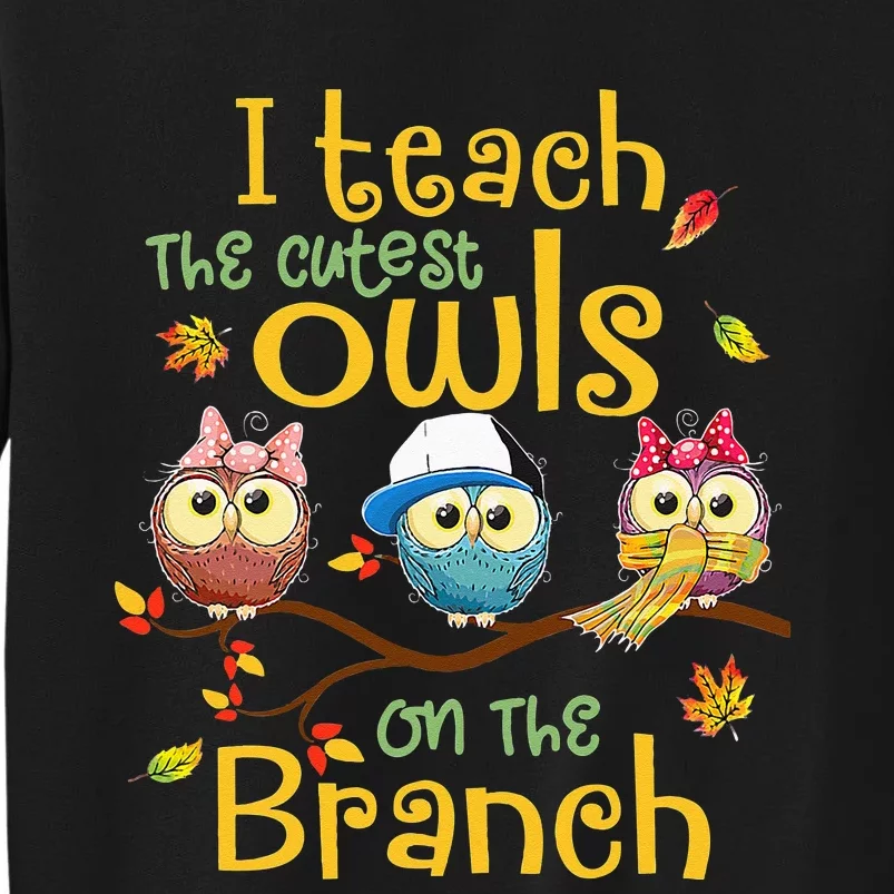 I Teach The Cutest Owls On The Branch Teacher Fall Autumn Sweatshirt