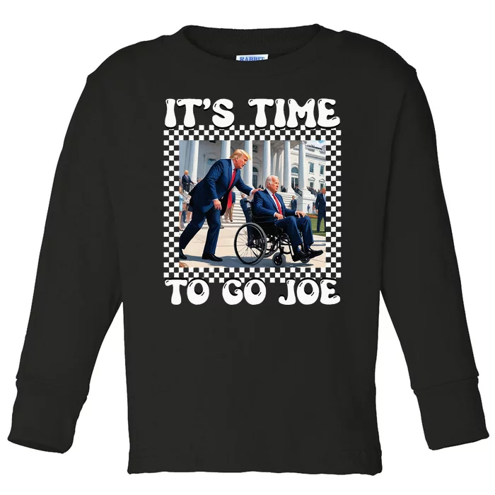 Its Time To Go Joe Funny Election 2024 Vote Trump Toddler Long Sleeve Shirt