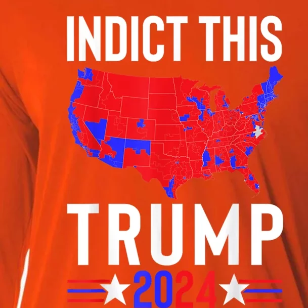 Indict This Trump 2024 Us Flag Meme Political Election Retro Cute Gift Cooling Performance Long Sleeve Crew