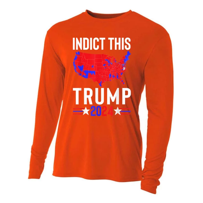 Indict This Trump 2024 Us Flag Meme Political Election Retro Cute Gift Cooling Performance Long Sleeve Crew