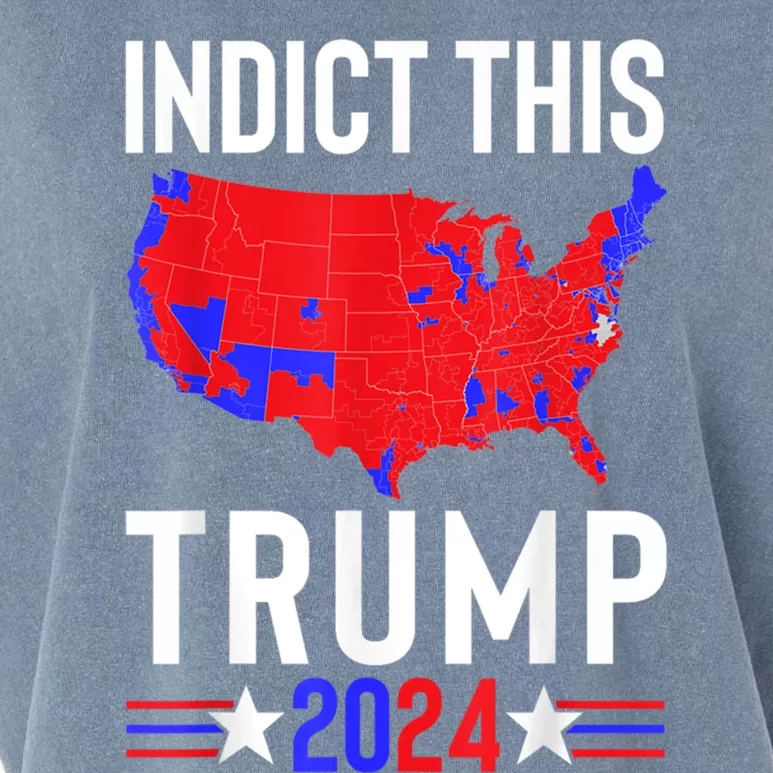 Indict This Trump 2024 Us Flag Meme Political Election Retro Cute Gift Garment-Dyed Women's Muscle Tee