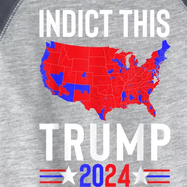 Indict This Trump 2024 Us Flag Meme Political Election Retro Cute Gift Toddler Fine Jersey T-Shirt