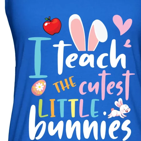 I Teach The Cutest Little Bunnies Student Easter Day Teacher Meaningful Gift Ladies Essential Flowy Tank