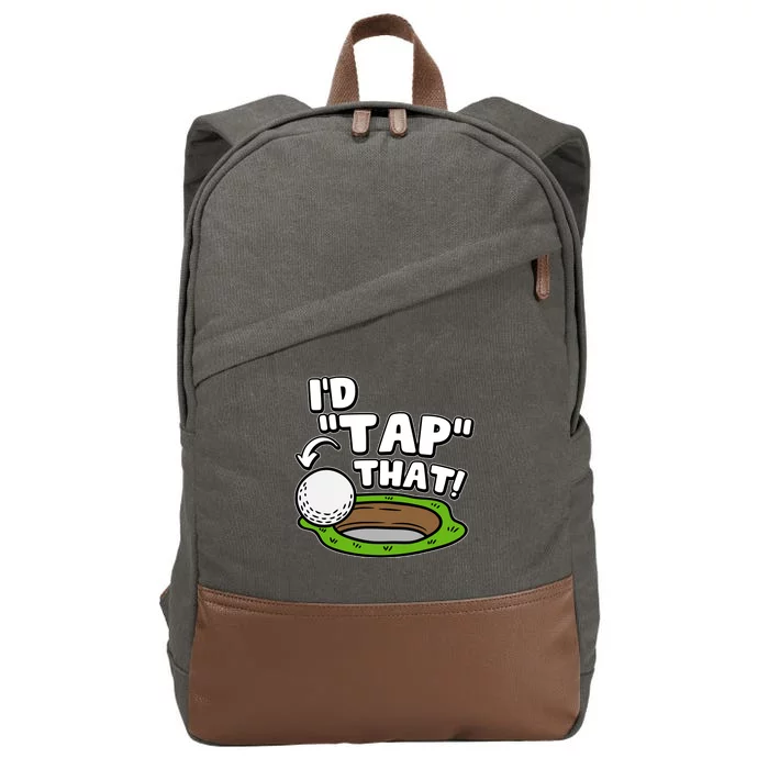 Id Tap That Funny Golf Lover Cotton Canvas Backpack