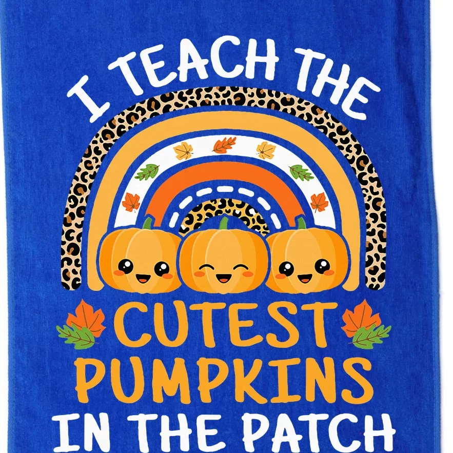 I Teach The Cutest Pumpkins In The Patch Teacher Halloween Platinum Collection Golf Towel