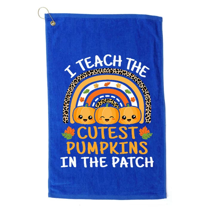 I Teach The Cutest Pumpkins In The Patch Teacher Halloween Platinum Collection Golf Towel