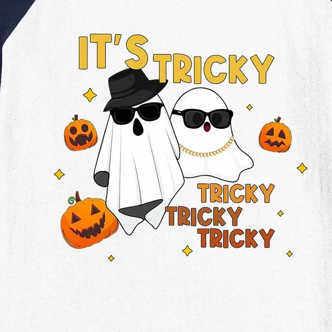 ItS Tricky Tricky Tricky Funny Ghost Boo Halloween Baseball Sleeve Shirt