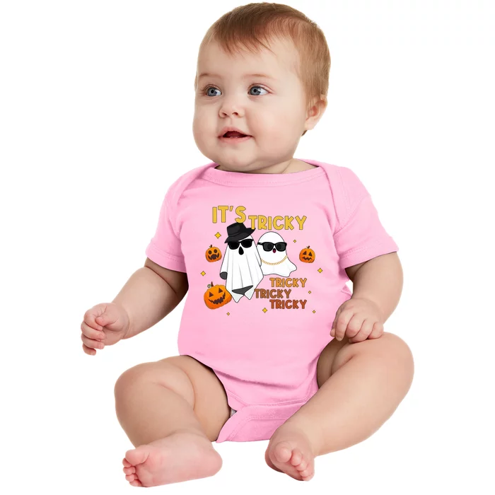 ItS Tricky Tricky Tricky Funny Ghost Boo Halloween Baby Bodysuit