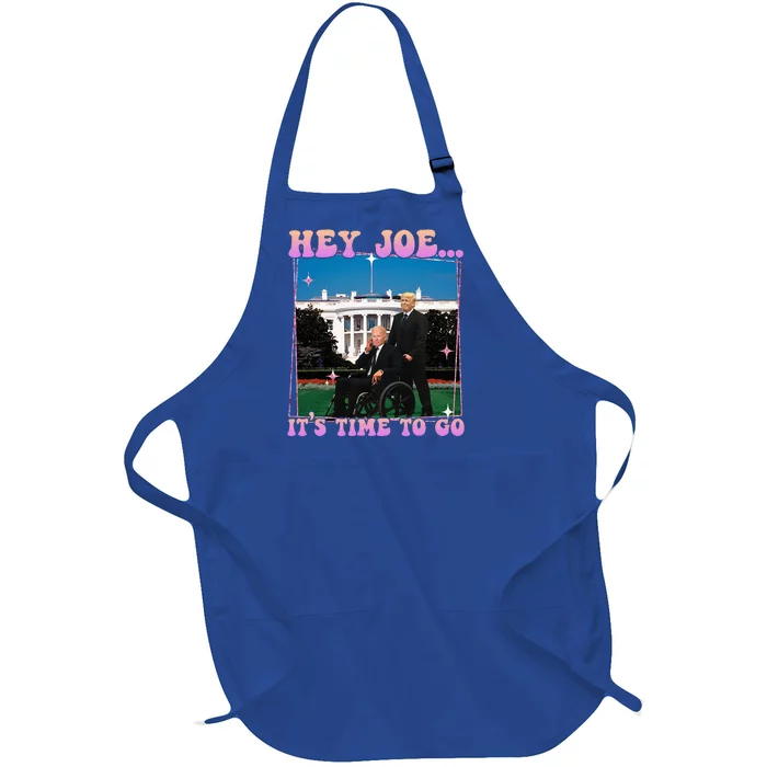 ItS Time To Go Joe Funny Trump 2024 Full-Length Apron With Pocket