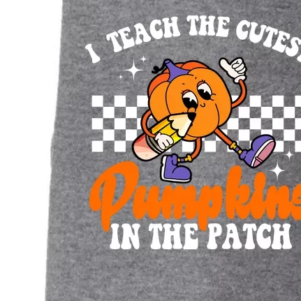 I Teach The Cutest Pumpkins Retro Teacher Halloween Doggie 3-End Fleece Hoodie