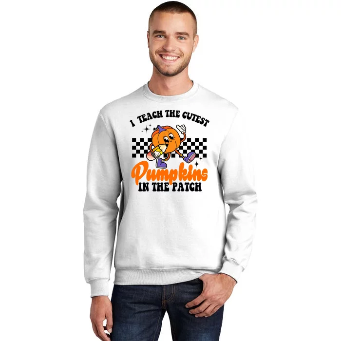 I Teach The Cutest Pumpkins Retro Teacher Halloween Sweatshirt