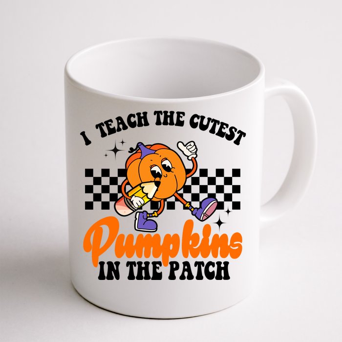 I Teach The Cutest Pumpkins Retro Teacher Halloween Front & Back Coffee Mug