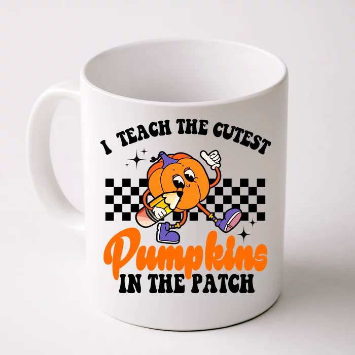 I Teach The Cutest Pumpkins Retro Teacher Halloween Front & Back Coffee Mug