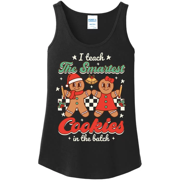 I Teach The Smartest Cookies In The Batch Teacher Christmas Ladies Essential Tank